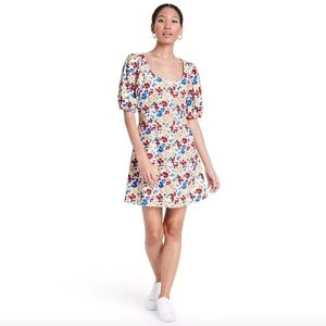 Rixo For Target Floral Puff Sleeve Mini Dress - Linen Blend - Size 6